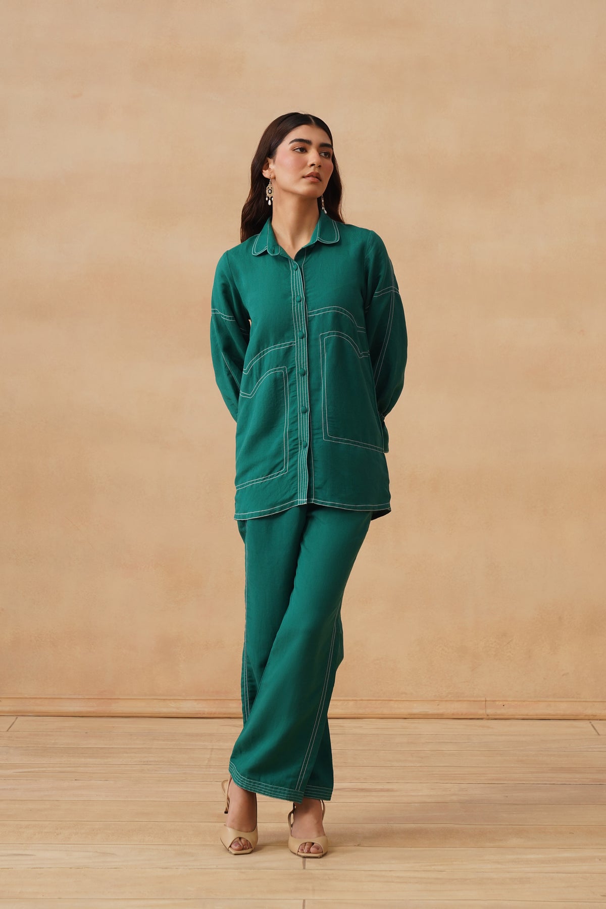 Halo Co-ord Set - Basil Green